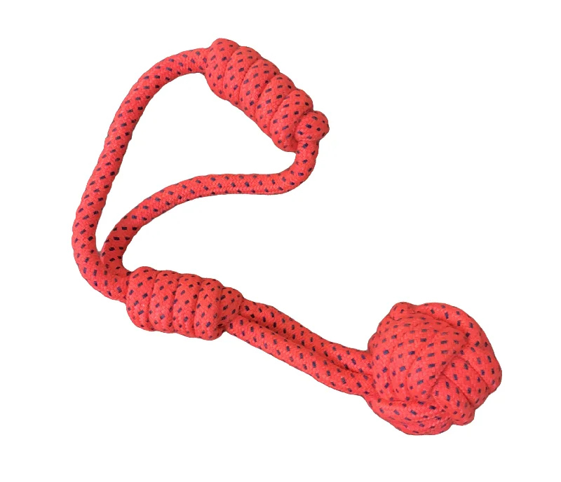 cat toy with motion sensor-For The Fur Kids Rope Toy with Ball for Dogs