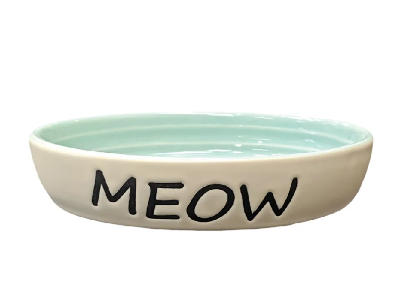 smart pet camera with treat dispenser-Spot Meow Oval Cat Dish