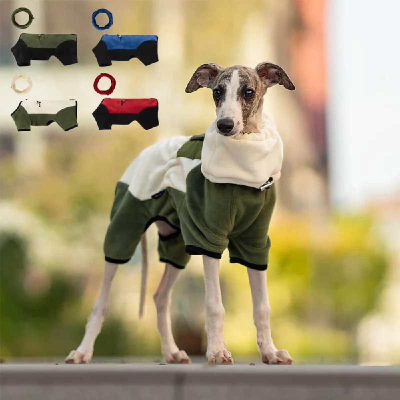 dog toothbrush and toothpaste set-Full Coverage Polar Fleece Dog Onesie with Removable Collar