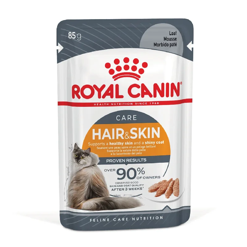 dog cooling vest for summer heat-Royal Canin Hair & Skin Loaf Adult Wet Cat Food Pouches