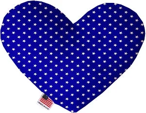 puppy chew bone natural-Blue Stars Canvas Squeaker Heart Dog Toy