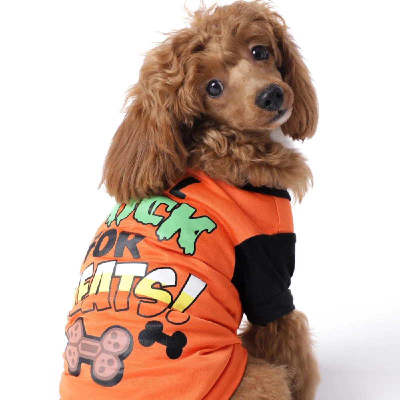 eco-friendly cat litter biodegradable-The Happy Lots Pet Halloween Tshirt for Dogs (Orange)