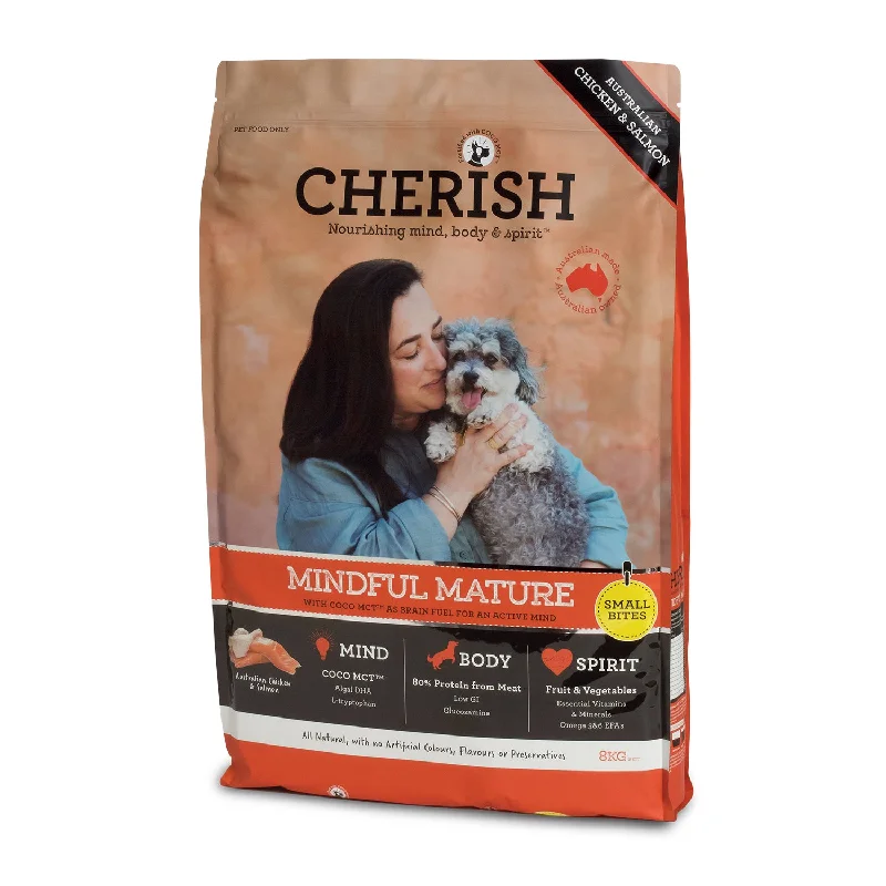 indestructible dog toys for large breeds-Cherish Small Bites Mindful Mature Adult Dry Dog Food 8kg