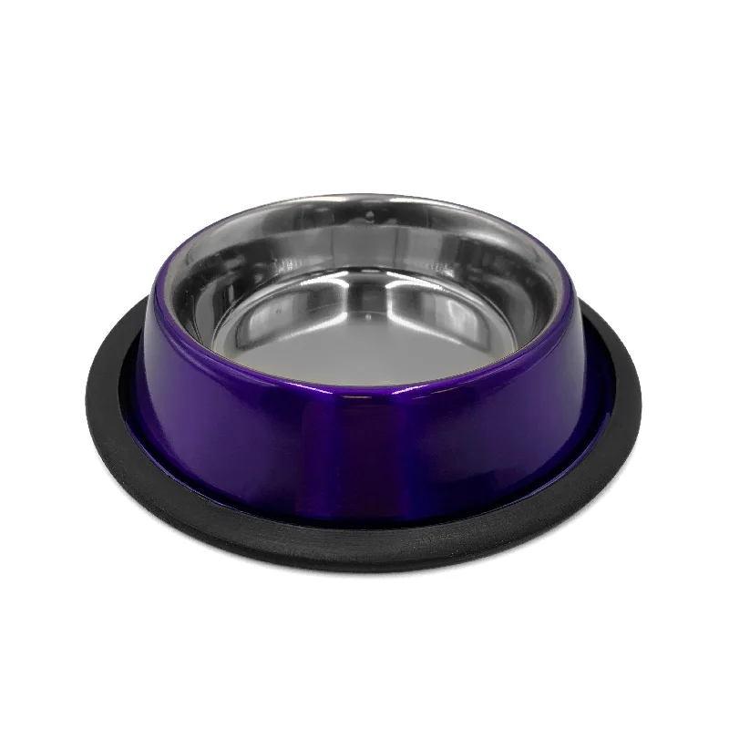 pet nail grinder quiet-STAINLESS STEEL, ANTI-SKID DOG BOWL LAVENDER