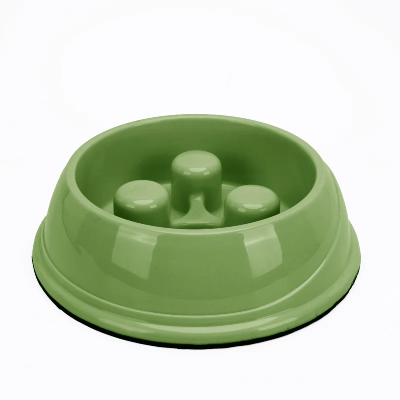 pet hair remover roller reusable-Skatrs Antiskid Slow Feeder Bowl for Dogs and Cats (Green)