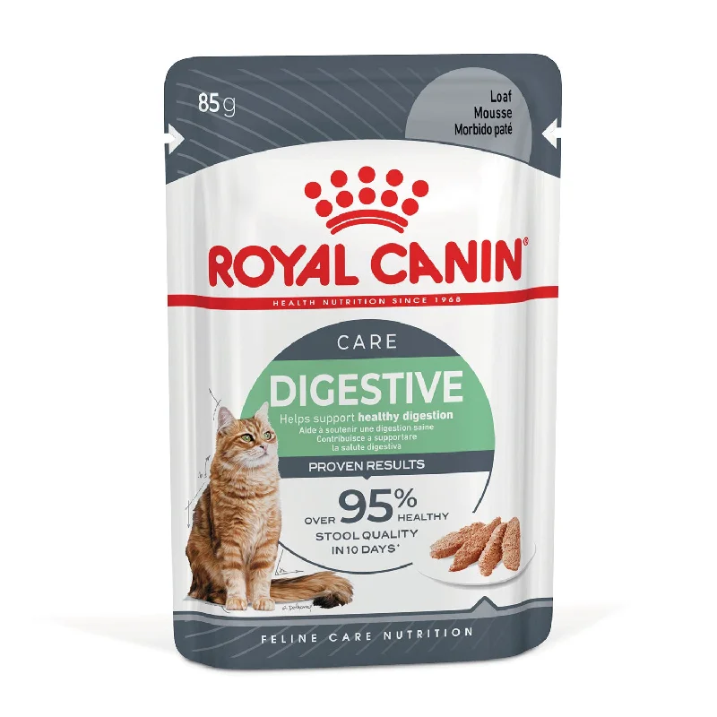 dog backpack carrier for hiking-Royal Canin Digestive Sensitive Care Loaf Adult Wet Cat Food Pouches