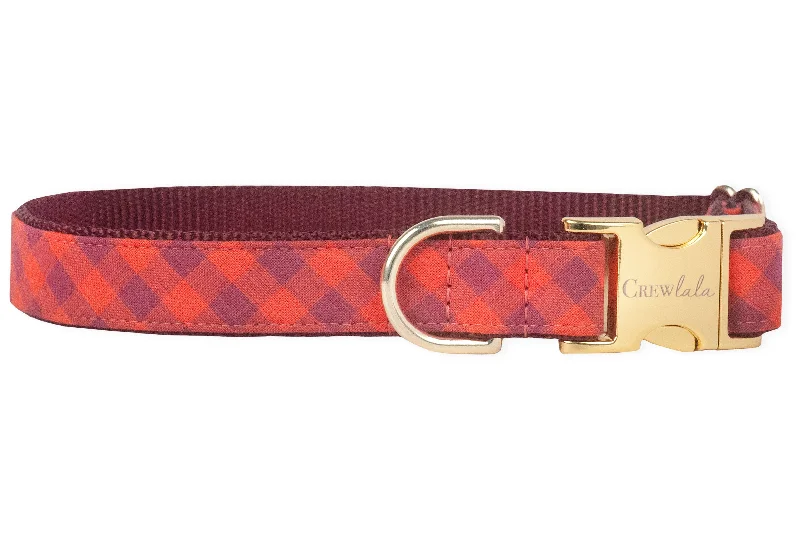 durable nylon chew toys for dogs-Apple Spice Plaid Dog Collar