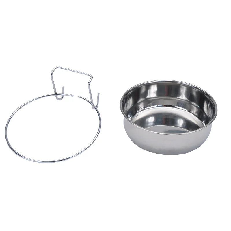 DIY pet grooming kit electric-Bergan® 90448 Stainless Steel Kennel Bowl for Dogs, 3-Cup