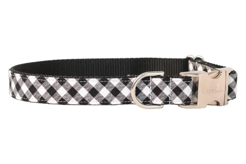 cat window perch hammock-Black Picnic Plaid Dog Collar