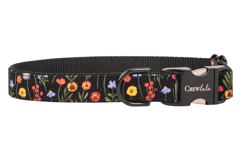 eco-friendly biodegradable poop bags-Blooms on Black Dog Collar