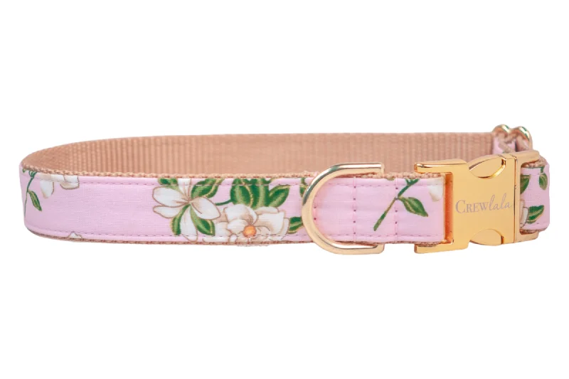 dog toothbrush and toothpaste set-Blush Magnolias Dog Collar