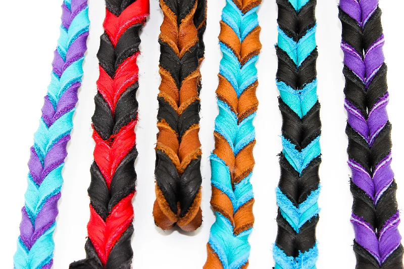 puppy playpen indoor foldable-Braided Leather Leash - 3/4" Big Dog