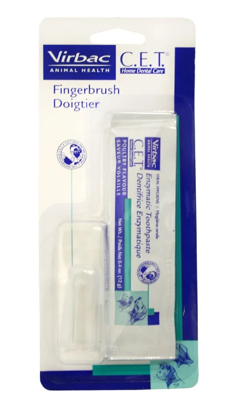 interactive dog toys for large dogs-C.E.T. Fingerbrush with Poultry Toothpaste Packet