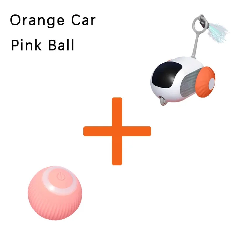 orange car pink ball