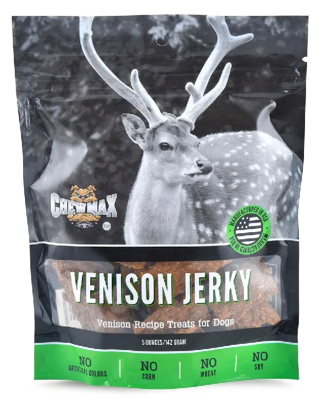 organic dog treats grain-free-ChewMax Venison Jerky, 5 oz