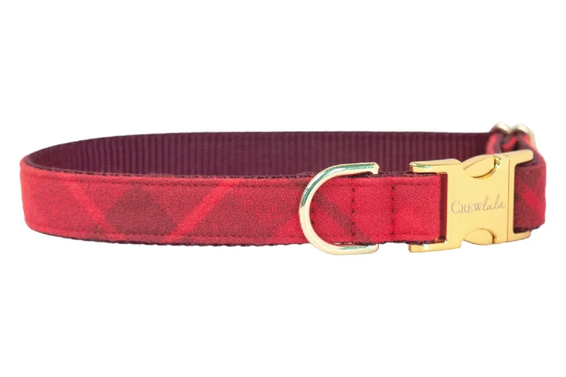 dog training clicker with wrist strap-Clifford Flannel Dog Collar