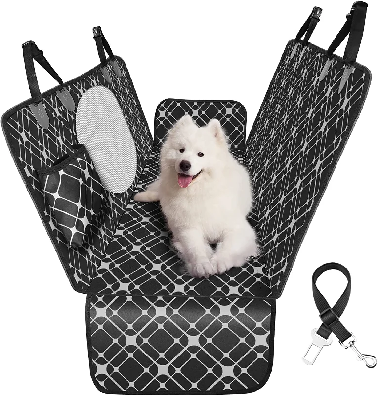 orthopedic dog bed for senior dogs-Dog Car Seat Cover for Back Seat, Multifunctional Dog Seat Cover for SUV, Car Pet Seat Cover, 100% Scratchproof&Waterproof Dog Hammock for Car, Car Seat Protector for Dogs with Mesh Window