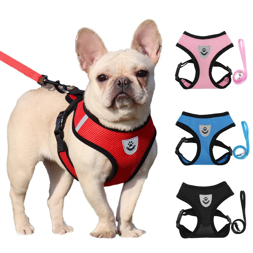 dog harness for hiking-Dog Breathable Anti-break Lead Harnesses