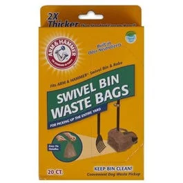 eco-friendly biodegradable poop bags-Dog Waste Bags, For Bin & Rake, 20-Ct.