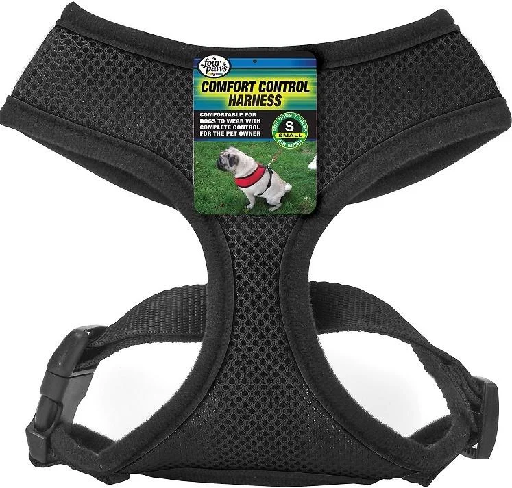 rabbit hutch outdoor waterproof-Four Paws Black Comfort Control Dog Harness