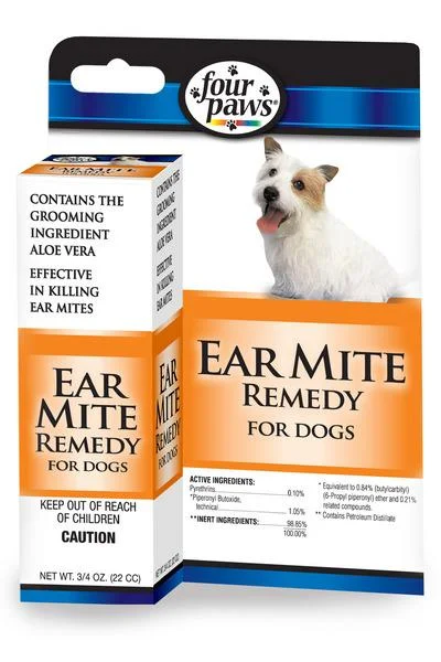 flea and tick prevention for cats-Four Paws Ear Mite Remedy for Dogs (0.75oz)