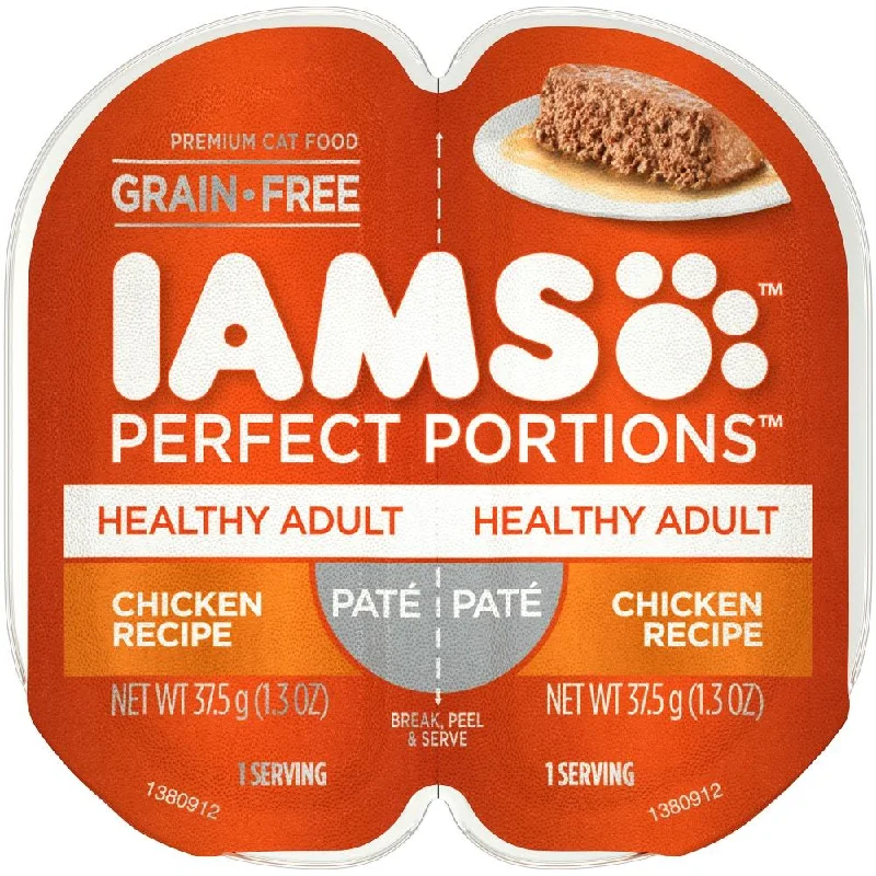 chew toys for aggressive chewers-Iams Perfect Portions Healthy Adult Chicken Pate Wet Cat Food Tray (2.6-oz, single tray)