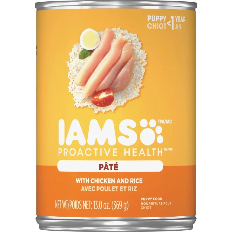 dog cooling vest for summer heat-IAMS Proactive Health Chicken & Rice Pate Puppy Food, 13 Oz.