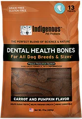 indestructible dog toys for large breeds-Indigenous Pet Products Dental Health Bones — Carrot & Pumpkin Flavor