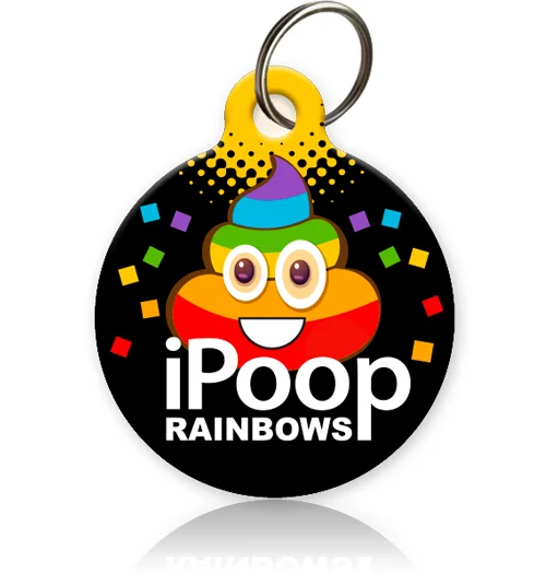 organic dog treats grain-free-iPoop Rainbows Pet ID Tag