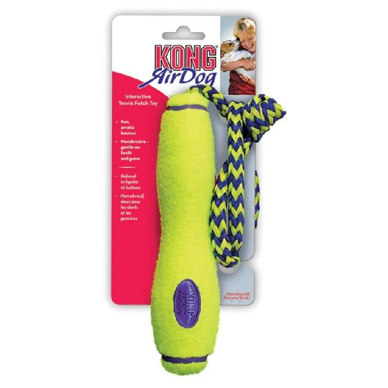 pet first aid kit for emergencies-KONG AIRDOG FETCH STICK WITH ROPE (LG, YELLOW)