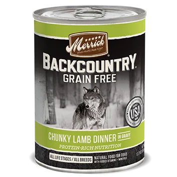 pet first aid kit for emergencies-Merrick Backcountry Grain Free Chunky Lamb Canned Dog Food