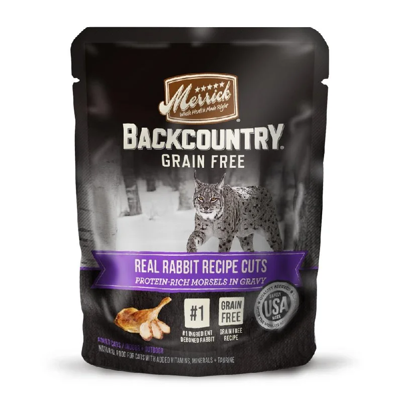 outdoor dog kennel heavy-duty-Merrick Backcountry Grain Free Real Rabbit Cuts Recipe Cat Food Pouch