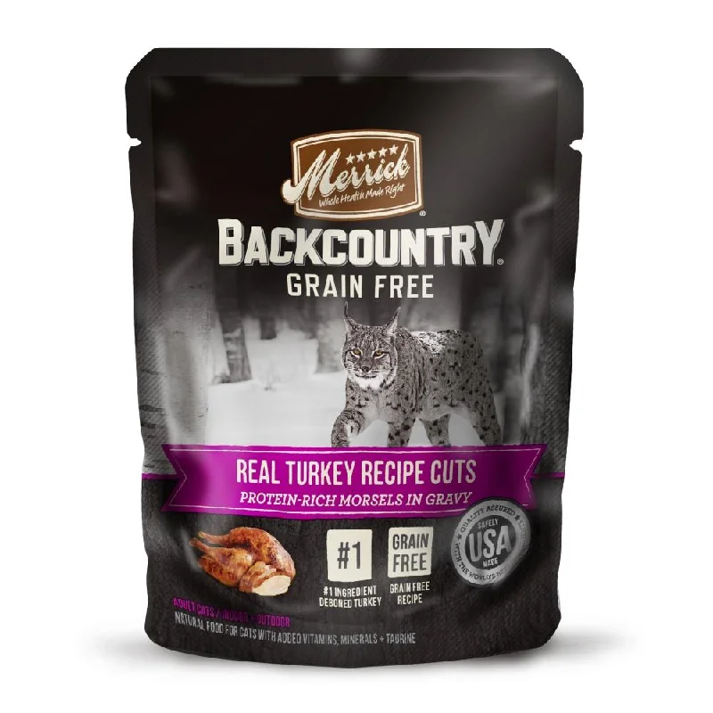 cat ear cleaner gentle solution-Merrick Backcountry Grain Free Real Turkey Cuts Recipe Cat Food Pouch