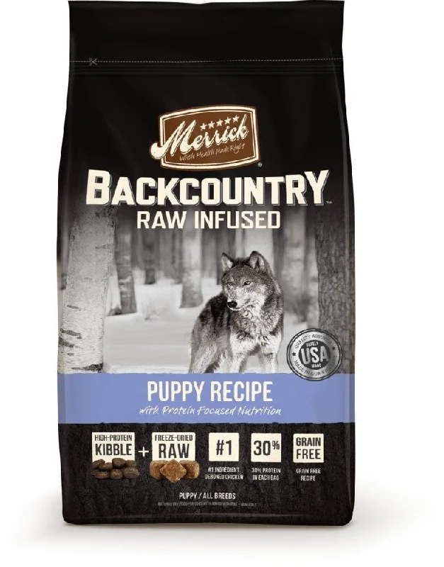 large dog house insulated outdoor-Merrick Backcountry Raw Infused Grain Free Puppy Recipe Dry Dog Food