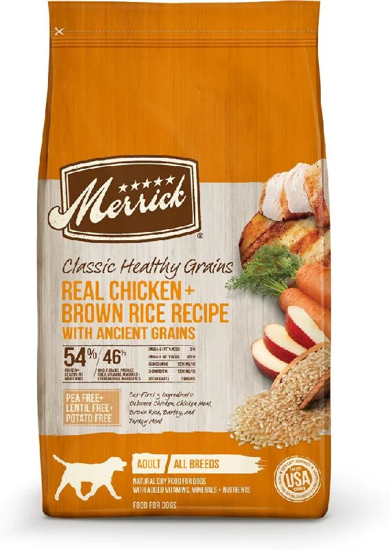 rabbit hutch outdoor waterproof-Merrick Classic Chicken & Brown Rice Recipe with Ancient Grains Dry Dog Food