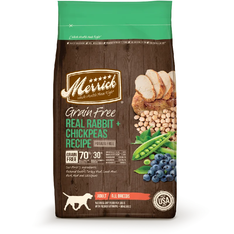 slow feeder bowl for dogs-Merrick Grain Free Real Rabbit and Chickpeas Recipe Adult Dry Dog Food