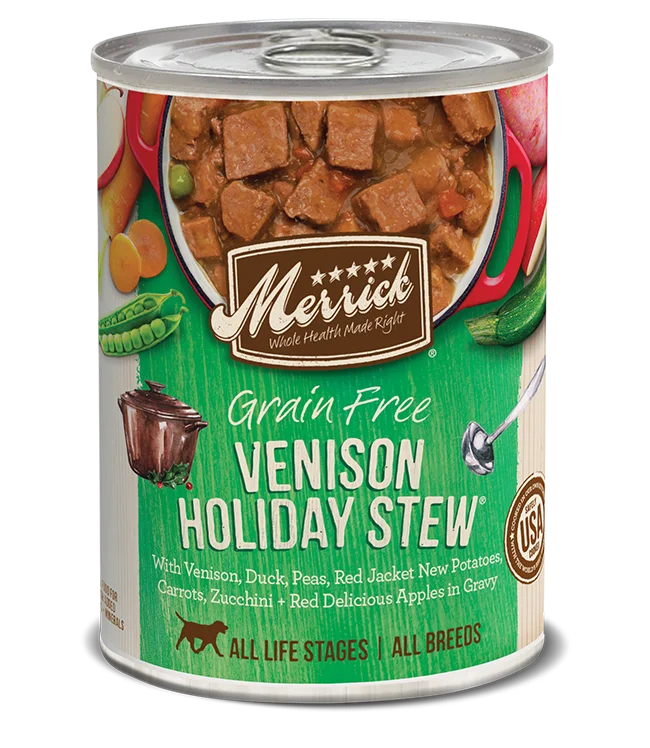 hamster running wheel silent-Merrick Grain Free Venison Holiday Stew Canned Dog Food