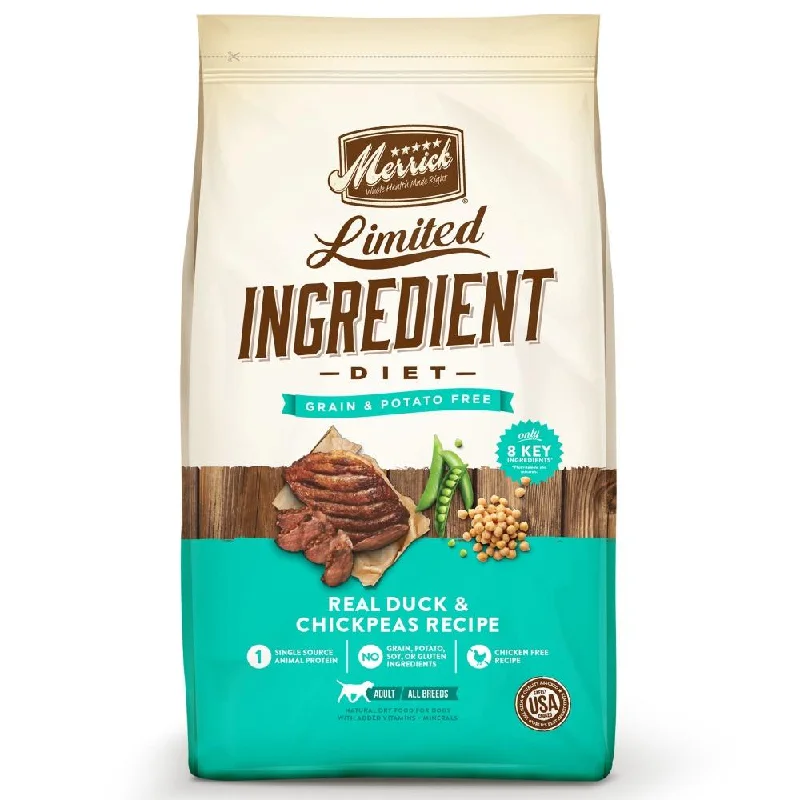 flea and tick prevention for cats-Merrick Limited Ingredient Diet Grain Free Real Duck & Chickpeas Recipe Dry Dog Food