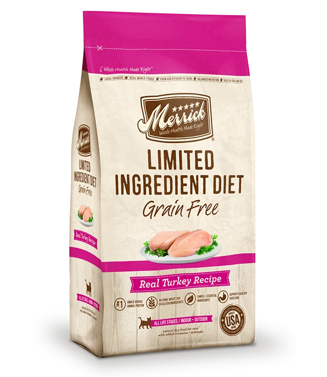 best dog food for small breeds-Merrick Limited Ingredient Diet Grain Free Real Turkey Recipe Dry Cat Food (4-lb)