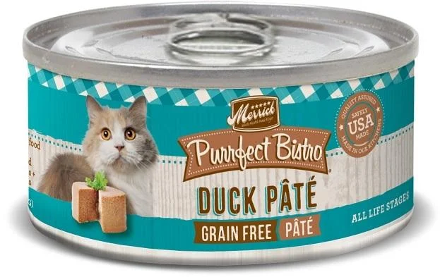 organic dog treats grain-free-Merrick Purrfect Bistro Duck Pate Grain Free Canned Cat Food