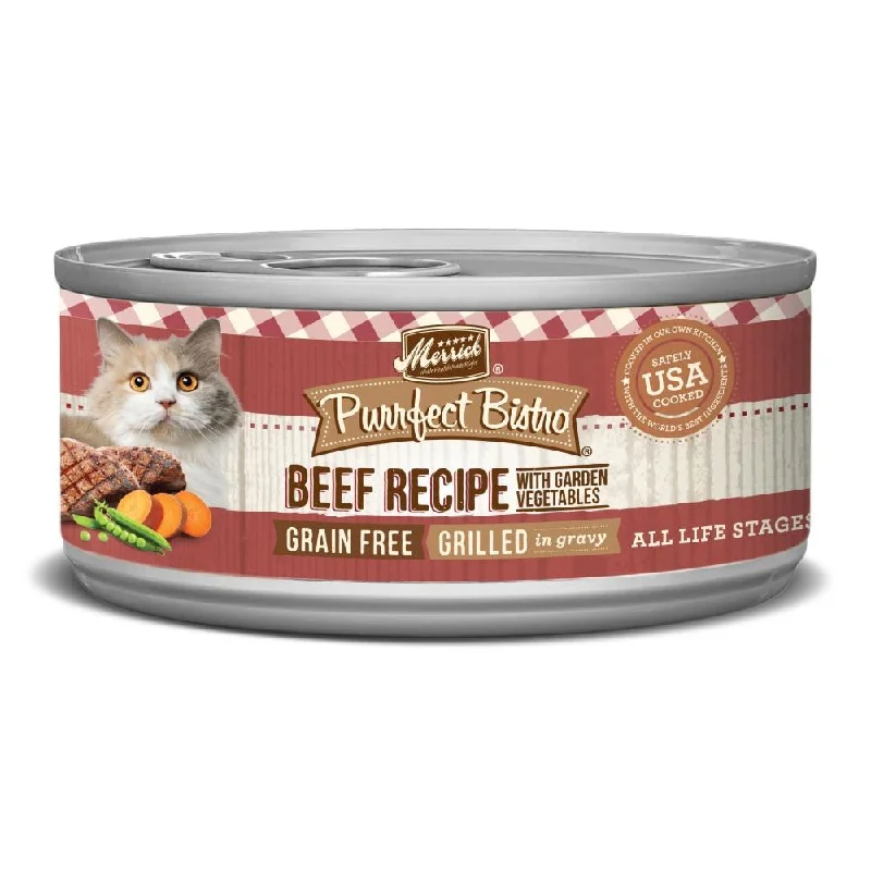 cooling mat for dogs in summer-Merrick Purrfect Bistro Grain Free Grilled Beef & Vegetables Recipe Canned Cat Food (5.5-oz)