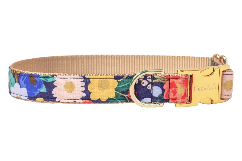 hamster running wheel silent-Midnight Floral Dog Collar