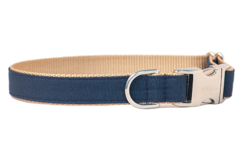 airline-approved soft pet carrier-Navy Blue Dog Collar