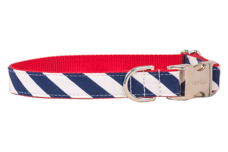 automatic self-cleaning litter box-Navy Stripe Dog Collar - Two Styles!