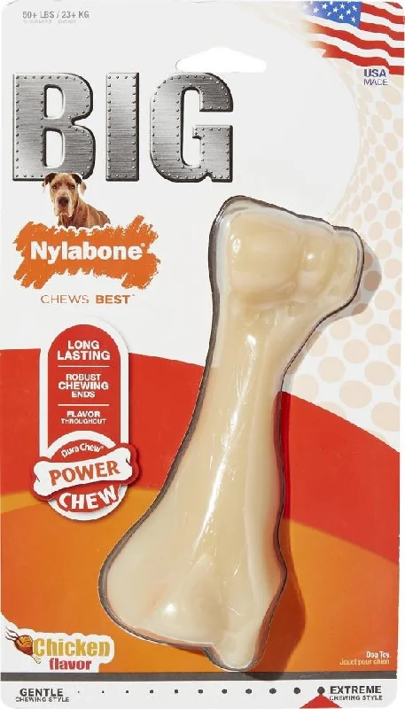 dog seat cover for cars waterproof-Nylabone DuraChew BIG Chew Chicken Flavor Bone Dog Toy (XL - 8")