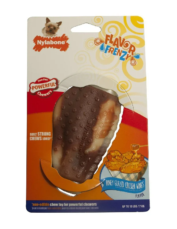 small dog sweater knitted-Nylabone Flavor Frenzy Petite Honey Glazed Chicken Wings Dog Chew