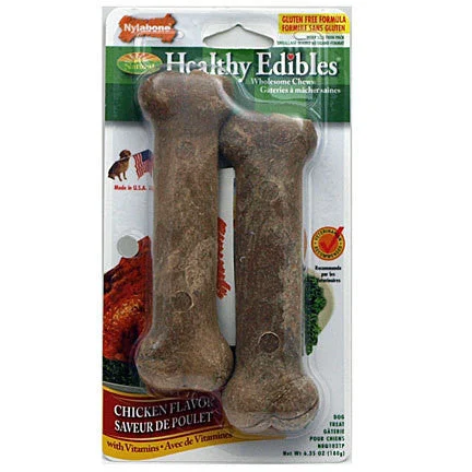 puppy training pads extra absorbent-Nylabone Healthy Edibles Chicken Vitamin Bones 2pk