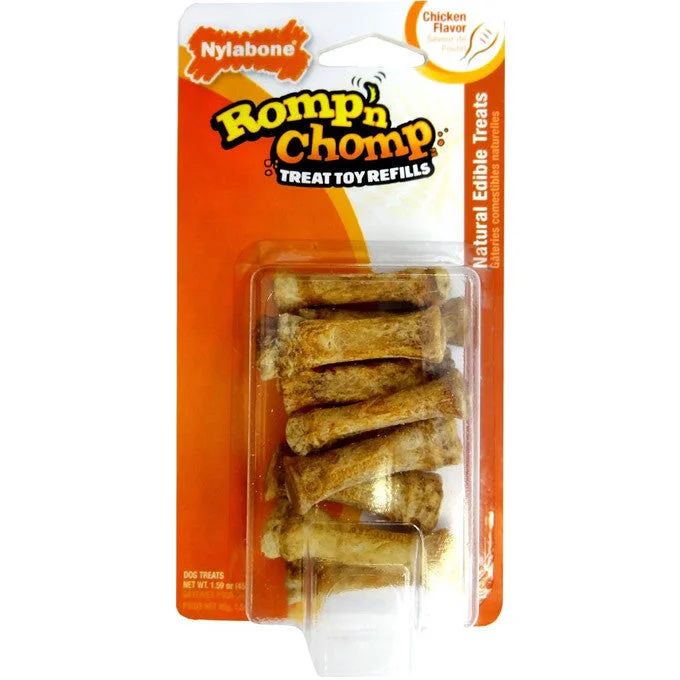 dog flea collar long-lasting-Nylabone Romp N Chomp Treat Refills Mini 9 Piece