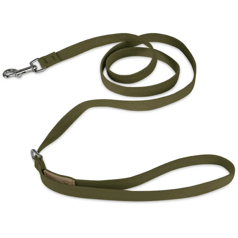 chew-proof rabbit water bottle-Olive Green Solid Leash