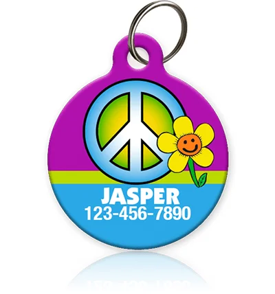 dog house heater for winter-Peace Sign | Pet ID Tag